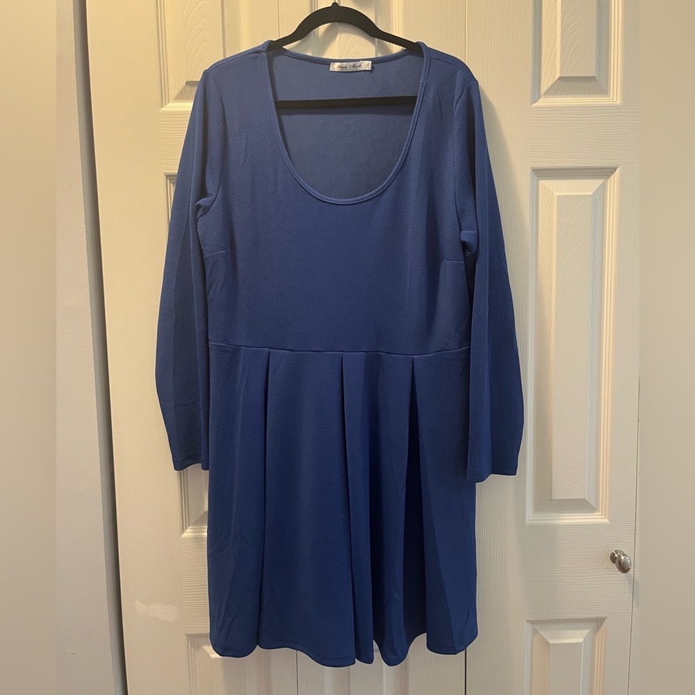 White Mark Blue Dress